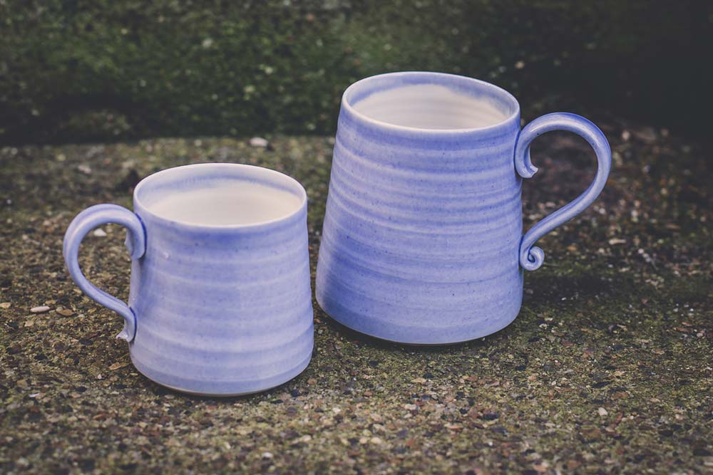 Large and small mugs