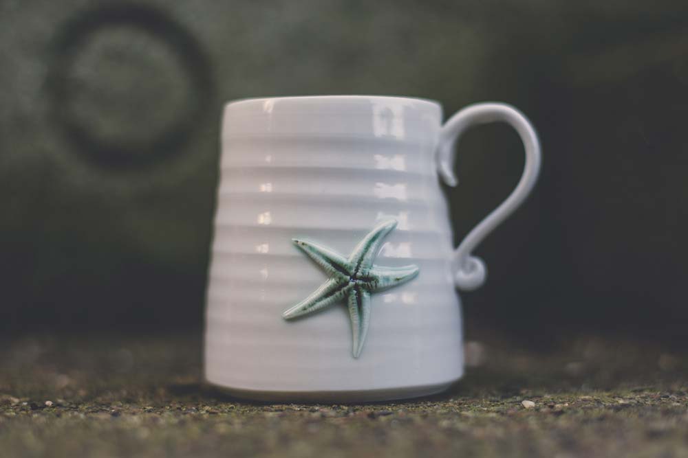 Large white mug with Starfish